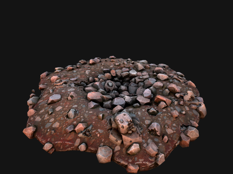 Medieval Iron Metal Ore Mine Modello 3D