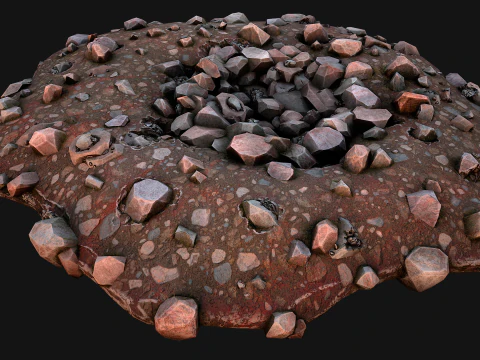 Medieval Iron Metal Ore Mine 3D Model