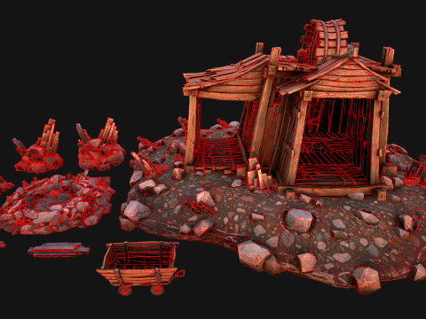 Medieval Mine Silver Ore Deposits Modelo 3D