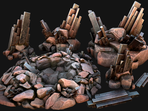 Medieval Mine Silver Ore Deposits Modelo 3D