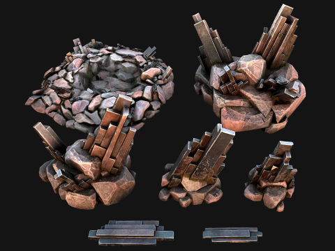 Medieval Mine Silver Ore Deposits Modelo 3D