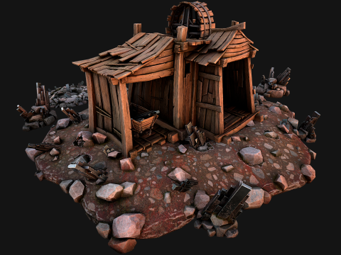 Medieval Mine Silver Ore Deposits Modelo 3D