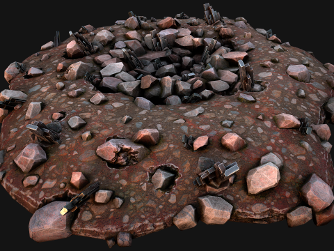 Medieval Mine Silver Ore Deposits Modelo 3D