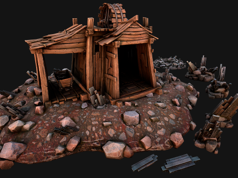 Medieval Mine Silver Ore Deposits Modelo 3D