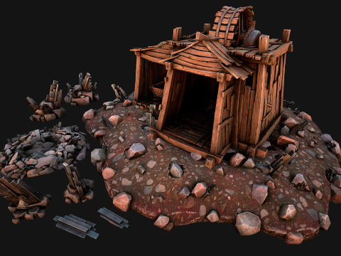 Medieval Mine Silver Ore Deposits Modelo 3D