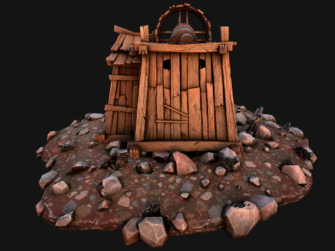 Medieval Mine Silver Ore Deposits 3D Model
