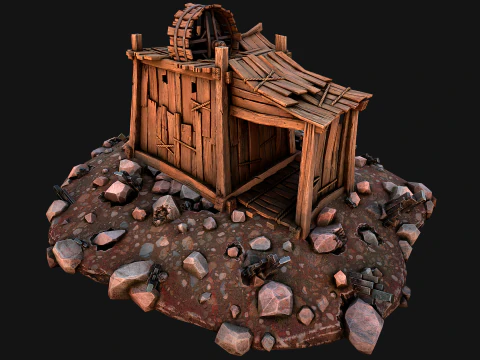 Medieval Mine Silver Ore Deposits 3D Model