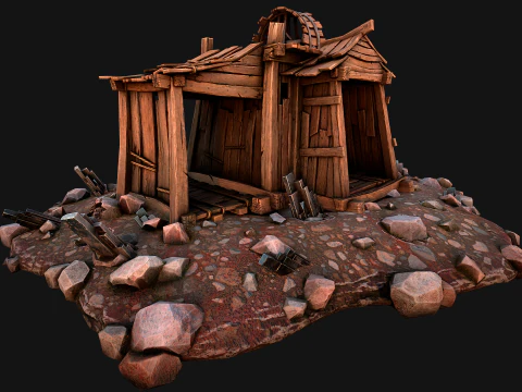 Medieval Mine Silver Ore Deposits 3D Model