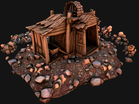 Medieval Copper Ore Mine 3D Model