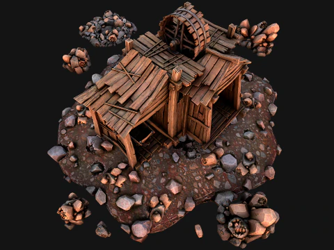 Medieval Copper Ore Mine 3D Model