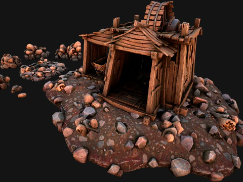 Medieval Copper Ore Mine 3D Model