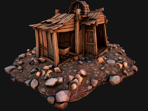 Medieval Copper Ore Mine 3D Model