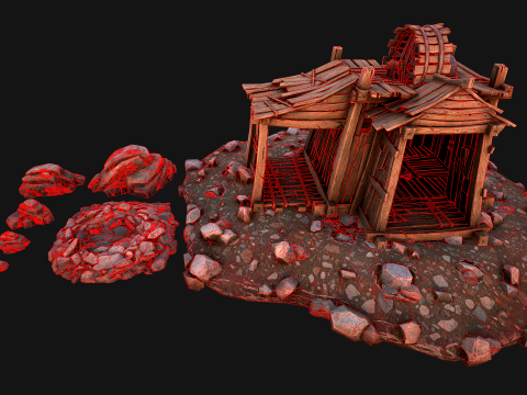 Medieval Coal Ore Mine 3D Модель