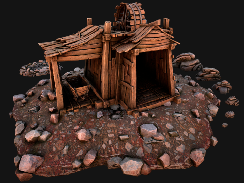 Medieval Coal Ore Mine 3D Модель