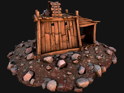 Medieval Coal Ore Mine 3D Модель