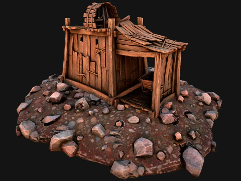 Medieval Coal Ore Mine 3D Model