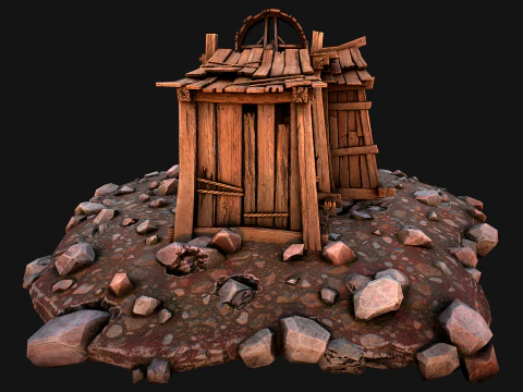 Medieval Coal Ore Mine 3D Model