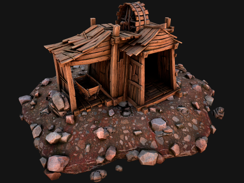 Medieval Coal Ore Mine 3D Модель