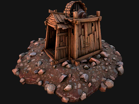 Medieval Coal Ore Mine 3D Model