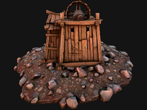Medieval Coal Ore Mine 3D Model