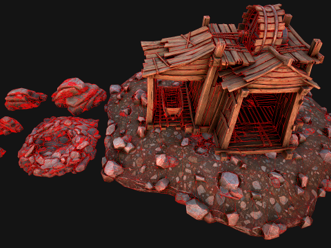 Medieval GemStone Mineral Ore Mine 3D-Modell