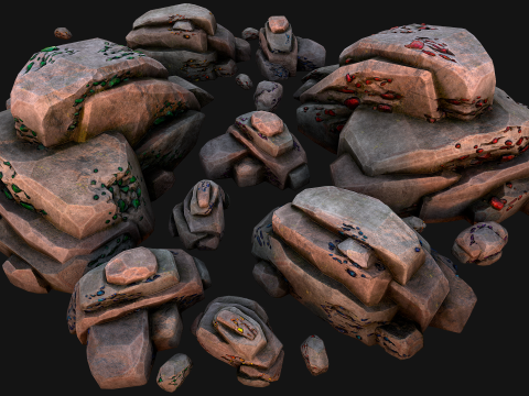Medieval GemStone Mineral Ore Mine 3D-Modell