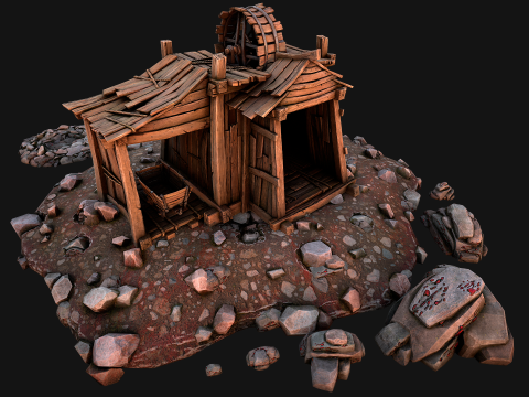 Medieval GemStone Mineral Ore Mine 3D-Modell