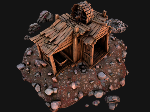 Medieval GemStone Mineral Ore Mine 3D-Modell