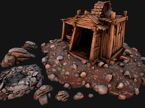 Medieval GemStone Mineral Ore Mine 3D-Modell