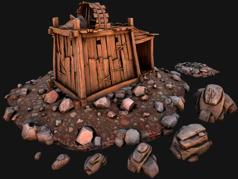 Medieval GemStone Mineral Ore Mine 3D-Modell