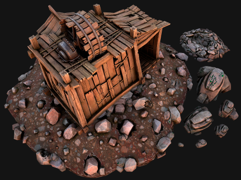 Medieval GemStone Mineral Ore Mine 3D-Modell
