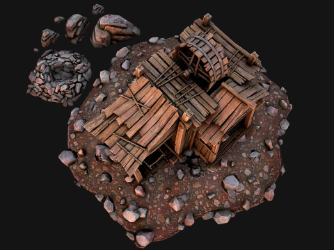 Medieval GemStone Mineral Ore Mine 3D-Modell