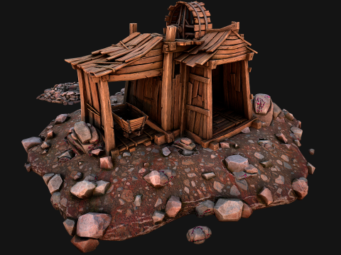 Medieval GemStone Mineral Ore Mine 3D-Modell