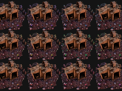 Medieval Crystal Mineral Ore Mine 3D Model