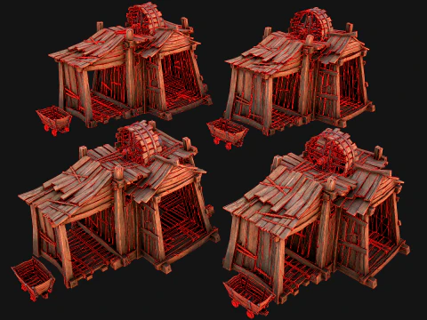 Medieval Crystal Mineral Ore Mine 3D Model