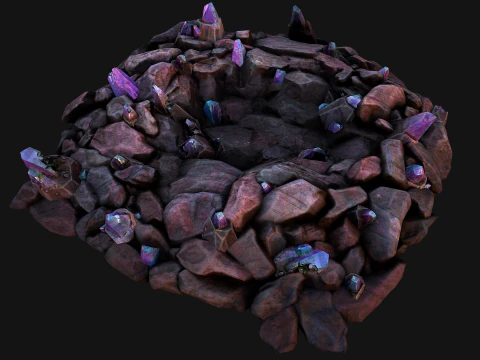 Medieval Crystal Mineral Ore Mine 3D Model