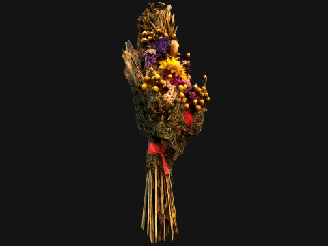 Flowers with Herbs Didukh Festive Bouquet 3D Модель