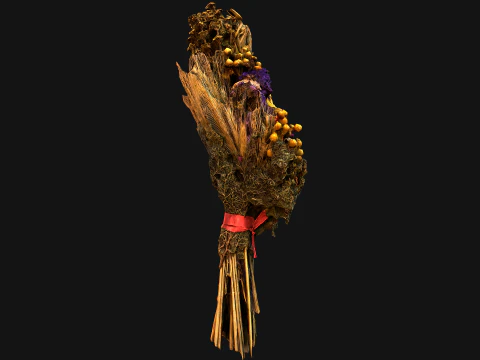 Flowers with Herbs Didukh Festive Bouquet 3D Model