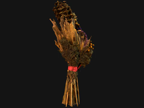Flowers with Herbs Didukh Festive Bouquet 3D Model