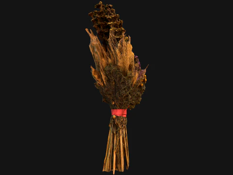Flowers with Herbs Didukh Festive Bouquet 3D Model