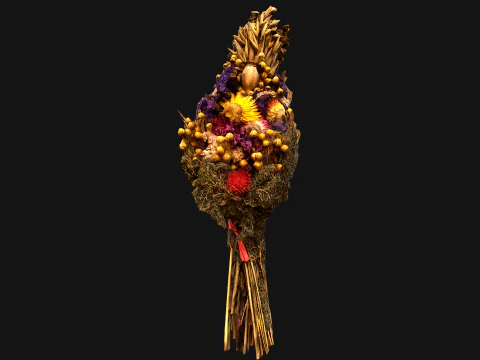 Flowers with Herbs Didukh Festive Bouquet 3D Model