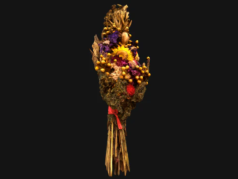 Flowers with Herbs Didukh Festive Bouquet 3D Model