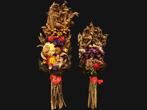 Flowers with Herbs Alchemist and Witch Set 3D Model