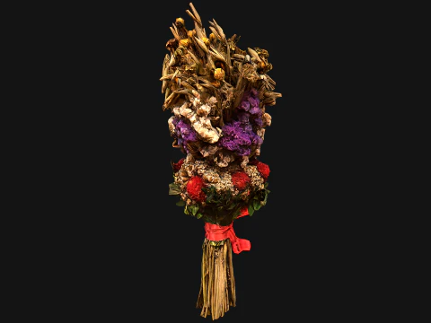 Conjunto Flores com Ervas Alquimista e Bruxa Modelo 3D