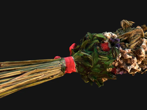 Conjunto Flores com Ervas Alquimista e Bruxa Modelo 3D