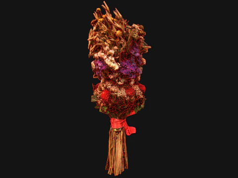 Conjunto Flores com Ervas Alquimista e Bruxa Modelo 3D