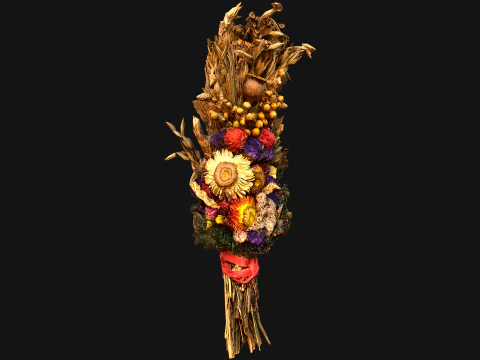 Conjunto Flores com Ervas Alquimista e Bruxa Modelo 3D