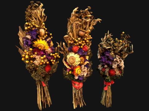 Herbarium Bouquet of Flowers and Herbs Alchemist Witch Set Modèle 3D