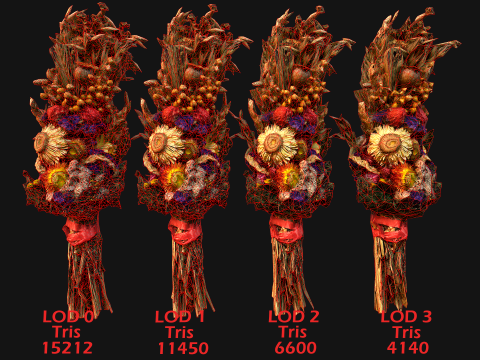 Herbarium Bouquet of Flowers and Herbs Alchemist Witch Set 3D Model