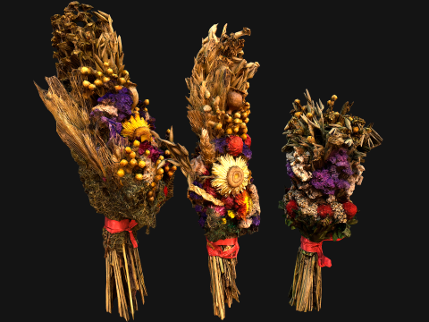Herbarium Bouquet of Flowers and Herbs Alchemist Witch Set 3D Model